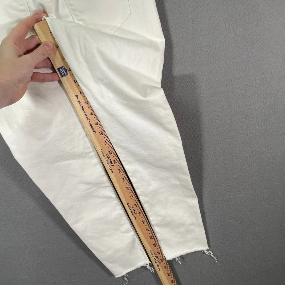 Banana Republic Skinny‎ Jeans Womens 26P White High Rise Raw Hem Ankle Denim